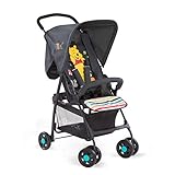 hauck Buggy Sport, Disney Pooh Geo Schwarz - Federleichter Reisebuggy 5,9 kg - mit Liegefunktion für Kinder ab Geburt bis 15 kg - Klein Zusammenklappbar, Großer Einkaufskorb bis 3 kg
