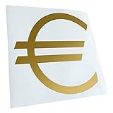 Kiwistar - Autoaufkleber - Gold - 10x10cm Eurozeichen - Eur Euro Symbol - Heckscheibe Auto Aufkleber wetterfest für Kfz LKW Mofa Truck - Sticker außen selbstklebend Tuning Zubehör für Fenster