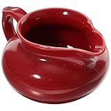 HOMSFOU Keramik-Milchkännchen Sauciere Mini-Kaffee-Milchkännchen Porzellan-Soßen-Servierkrug Gravy-Ausgießer Sahnekännchen Terrarium Blumenvase Für Salatdressings Rot