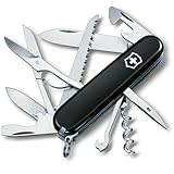 Victorinox Schweizer Taschenmesser Huntsman, Multitool, Swiss Army Knife mit 15 Funktionen, Klinge, Korkenzieher, Dosenöffner, Faltschachtel, Schwarz