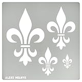 Aleks Melnyk Nr.250 Metallschablone, Fleurs de LYS-Symbole, französische Fleur-de-lis, Lilienblume, Ornament, Vintage, Muster, Vorlage für Holzverbrennung, Brandmalerei, Gravur, Kunsthandwerk, Kunst