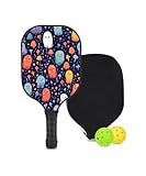 KUAVETO Kohlefaser-Pickleball-Paddel-Set, all der DIY-Spaß, den Sie mit dem Ghost-BR130-Muster haben können, maßgeschneiderter Waben-Polymer-Kern – inklusive 1 Paddel, 2 Bälle und 1 Paddelabdeckung
