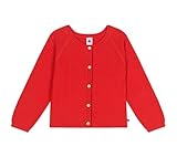 Petit Bateau Mädchen A0CJM Strickjacke, Rot, 4 Jahre