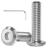 Dayalo 50 Stück M3x20 Schrauben, Flachkopfschrauben, M3 Schraubens Edelstahl A2 V2A, Innensechskant, Vollgewinde, mit Innensechskantschlussel