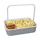 Honey Ware Color Line Frischhaltedose mit Deckel Emaille Grau | L | 1,35 L | hitzebeständig bis 400°C | Meal Prep Boxen für alle Herdarten, Backofen und Grill geeignet | Aufbewahrungsbox mit Deckel