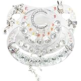 CutiePlusU Adult Sized Schnuller Schnuller für Erwachsene-Kristall DIY Handmade-Weißes Mondlicht