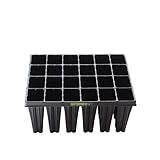 GREEN24 Baumschulen Platte Topfplatte Anzuchtplatte QP 24T16 BTP mit 24 Pflanztöpfen für Gehölze, Koniferen, Tiefwurzler, Platte 28x36cm (24 eckíge Töpfe BxLxH 55x60x160 mm)