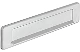 JUVA Brief-Schlitz Edelstahl Briefeinwurf für Haustüren Einwurf-Blende für Post-Kasten - H1471 | 340 x 73 mm | Edelstahl matt | große Tür-Einwurfklappe rostfrei | 1 Stück - Klappen-Abdeckung für Außen
