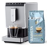 Tchibo Kaffeevollautomat Esperto Caffè 1.1 inkl. 1kg Barista Caffè Crema für Caffè Crema und Espresso, Silber