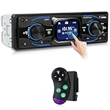 NHOPEEW 1-DIN-Autoradio mit 2,7-Zoll-Touchscreen-Display – MP3-Radio-Unterstützung, Freisprecheinrichtung, ISO-Schnittstelle, EQ, FM, Bluetooth, bunte Lichter – AUX, USB-Anschluss, Typ-C-Ladeanschluss