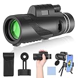 PAHTTO Monokular 80x100 Zoom, Monokulare Teleskop Fernrohr mit Smartphone-Halterung und Stretchable Stativ, Monokulares Teleskop wasserdicht für Vogelbeobachtung Jagd Reisen Konzert Sport im Freien