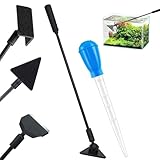YGCQFH 3 in 1 Aquarium Reinigungsset, 1 Stücke 30 ml Aquarium Pipette Dropper, Algenreiniger Tool Set, Algenschaber Triangle Bürste Rechtwinkliger Bürste, für Glas Fischbecken