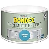 Bondex 424269 Perlmutt- Effekt tuerkiser topas 0,5 L für 5 m² - Dekorationsfarben mit dezentem Perlmutt-Glanzeffekt - auch für Wände geeignet