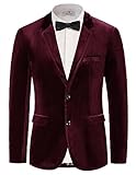 PaulJones Anzüge & Sakkos für Herren Sakko Weihnachten 2 Knöpfe Smoking Herren Samt Sakko Rot S