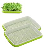 TAKONE 2er Set Kresse Anzuchtschalen, 22cm, Kleine Keimschalen – Ideal als Sprossenbox für Keimsaaten Anzucht Starter Set für Sprossen, Microgreens und Brunnenkresse