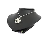 Yudu Schmuckbüste Dekobüste Samt Kunstleder Schaufensterbüste H10 (Kunstleder schwarz)