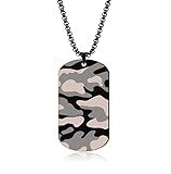Personalisierte Halskette mit Militär-Anhänger, Hip-Hop-Hundemarke, Schmuck, Geschenk für Männer und Frauen, Edelstahl, Ohne Edelstein