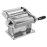 Marcato Nudelmaschine, Atlas 150, Nudelhersteller, Frische Pasta, Lasagne, Fettuccine, Tagliolini, Verchromter Stahl, Kompatibel mit 11 Extra-Formaten