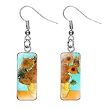 Van Gogh Gemälde 'Sonnenblumen' Sonnenblumen-Ohrringe Markenschmuck Berühmte Künstler Kollektion Ohrstecker Handwerk Geschenke