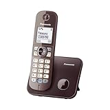 Panasonic KX-TG6811GA DECT Schnurlostelefon (strahlungsarm, Eco-Modus GAP Telefon, ohne Anrufbeantworter, Festnetz, Anrufsperre) mocca-braun