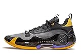 LI-NING Way of Wade 10 Serie Jersey Herren-Basketballschuhe Futter rutschfest Professionelle Stoßdämpfung Sneaker Sportschuhe Grau Schwarz EU 42 1/3