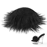 Furry Faux Precut Strips, Kunstfell zum Basteln 1,5 m x 9 cm, Pelz Stoff Kunstleder Plüsch fur Beard Santa Hair Kostüm DIY Craft Party Dekoration (Schwarz)