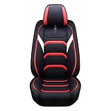 Autositzbezüge Schonbezüge Für Opel Für Meriva Für Corsa D Für Astra J Für Zafira B Für Vivaro Für Mokka Auto Full Set Ledersitzbezüge Autoschonbezug (Color : ROT, Größe : Standard Edition)