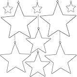 SILARLAIT 9 Stück Metall Stern Schwarz, 2er 30/25/20 cm & 3er 10cm Metallstern Weihnachtsdeko mit 5m Juteschnur, Metall Dekohänger Sterne, Stern Deko, Weihnachtsstern Fensterdeko Deckendeko Wanddeko