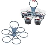 Yeomju 2 Stück Getränketräger mit Griff, Zusammenklappbar, Tragkraft bis 3 kg, Faltbar, Ideal für Partys & Camping, Blau, ABS-Material