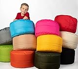 sunnypillow Sitzsack - Hocker rund 25 x 45 cm - Indoor & Outdoor - Runder Sitzpouf mit abnehmbarem Bezug - Sitzbank, Sitzhocker, Bodenkissen Bean Bag Puff - Rosa