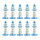 TOYANDONA Mini Leuchtturm Modell 10 Stück Resin Micro Landschaft Dekoration Zubehör Für Puppenhaus DIY Miniatur Mittelmeer Stil Tischdeko
