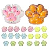 22 Stück Cat Paw Squishy, Taba Squishy Paw, Katzenpfoten Squishy, Süße Katzenpfote Aus Silikon, Squishy Cat Paw Squeeze Toys Zum Stressabbau (2 Transparent Zufällige Farbe+20 Mini Katzenkrallen)