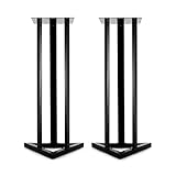 MALONE ST-1-STU Design Lautsprecherständer Paar Boxenständer für Studio Regal Lautsprecher (2X Stahlstativ, jeweils 28 x 28cm Abstellfläche, 93cm Höhe) schwarz