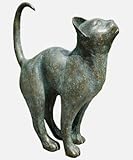 Simulation Katze Harz Bronze Veranda Hof Hause Garten Außen Skulptur Statue Dekoration Interessante Indoor Und Outdoor Simulation Ornamente Retro Ornamente (Grey, 18X15X10cm)
