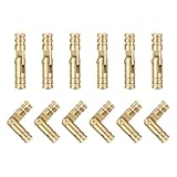 QUARKZMAN 12 Stück Unsichtbare Messingfass-Scharniere, 20x4mm Verdeckte Scharniere, Faltbare Stütz-Zylinderscharniere für DIY Schmuckkästchen Schranktür Fass-Scharniere