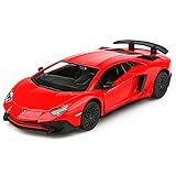 TOKAXI 1/36 Maßstab Lamborghini Aventador LP750-4 SV Diecast Modellautos, Rückziehfahrzeuge Spielzeugautos, Autos Geschenke für Jungen und Mädchen (Rot)