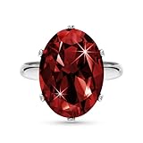 Linawe Rot Ringe Frauen, Silber Granat Schmuck Ring Verstellbar, Moissanite Diamant Fingerring Damen, Grosse Groessen Statement Damenringe, Modeschmuck Jewelry