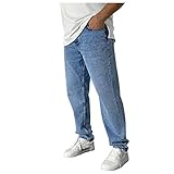 BIBOKAOKE Jeans Herren Einfarbig Loose Jeanshosen Casual Breite Hosen Mode Stretchdenim Hose Herrenjeans Lässige Denimhosen Sporthose Jeanshose Stretch-Denim Männer Jeans-Hose Denim Pants