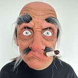 Alter Opa Maske Mann Realistische Rauchen Oma maske männer Latex Rentner Kostüm Lustige Fasching Karneval Cosplay Halloween Props