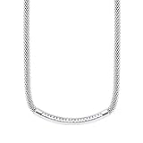 s.Oliver Halsband Edelstahl Damen Halsschmuck, mit Kristall, 42+3 cm, Silber, Kommt in Schmuck Geschenk Box, 2027582