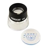 Carson LumiLoupe 10x Standlupe mit Messskala und Strichplatte, ideal zur Betrachtung von Münzen, Briefmarken, Fotos, Miniaturen, Dias, Elektronik (LL-20)