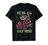 Disney Alice In Wonderland Cheshire Cat Neon All Mad Here T-Shirt