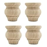 Oak legs YGRQ Möbel-Ersatzfüße aus massivem Holz (unbehandelt) aus Eichenholz Für Sofas, Couchtische, TV-Schränke, runde 4-teilige Sets, Tragfähigkeit bis zu 1400 Pfund