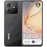 OSCAL Flat 2 Handy Ohne Vertrag, Android 15, 12GB+128GB/2TB TF Handy Günstig, 6.56'' HD+ 90Hz Smartphone Ohne Vertrag, 13MP+8MP, 5000mAh, Dual SIM/OTG/GPS/Fingerabdruck/Gemini AI/2 Jahre Garantie