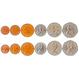 Hobby of Kings 6 Münzen aus Großbritannien | Britisches Münzenset Kollektion 1/2 1 2 5 10 50 New Pence | Umlauft 1968-1981 | Elizabeth II | Löwe | Portcullis | Britannia