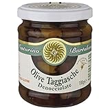 Oliven Mischung, grüne & schwarze Taggiasca-Oliven, ohne Kern, in Öl, Venturino, 180 g