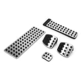 ZJchao Gaspedal, Edelstahl -Kraftstoffgasbremsbeläge Set Slip Foot Gaspedal Beschleuniger Pedal für AMG C e S GLC GLK SLS SL -Klasse (MT+ Ruhepedal)