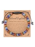 GEHECRST 7 Chakra Armband Edelstein Armbänder Natürliche Chakra Steine Yoga Armband Healing Reiki Energietherapie Glückbringen Edelstein für Damen Herren