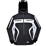 Cox Swain Titanium Herren Ski-/Snowboard Funktionsjacke Finley RECCO 15.000mm, Colour: Black/White - Black Zipper, Size: M