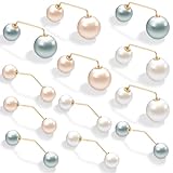 12 Stück Faux Perlen Brosche Ausschnitt Verkleinern Damen Künstliche Perlen Brosche Wäscheklammern Schal Cardigan Clip für Cardigan Kragen Perle Cardigan-Brosche Sweater Shawl Clip